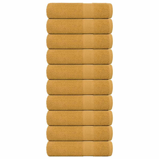 Hand Towels "FROGN" 10 pcs Gold 50x100 cm 360 gsm