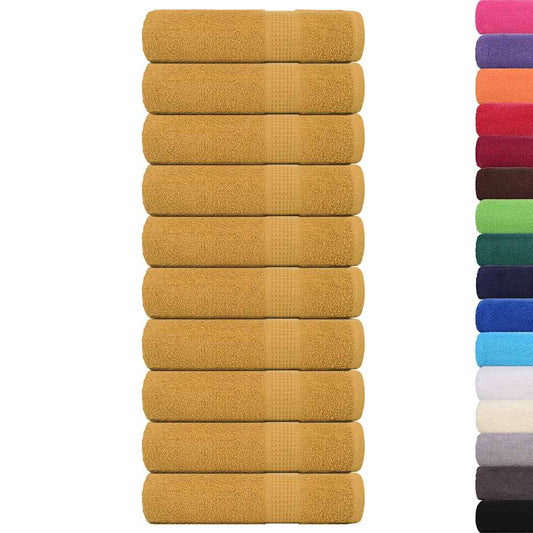 Hand Towels "FROGN" 10 pcs Gold 50x100 cm 360 gsm