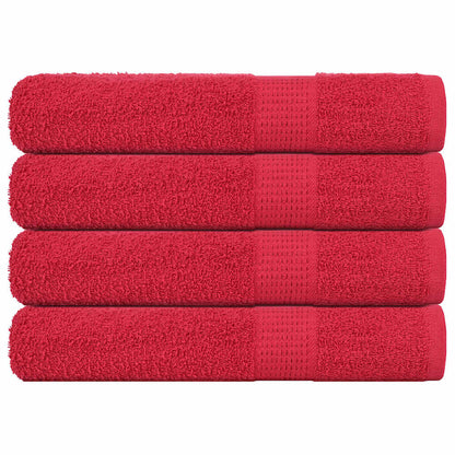 Towels 4 pcs "FROGN" Red 100x200 cm 100% Cotton