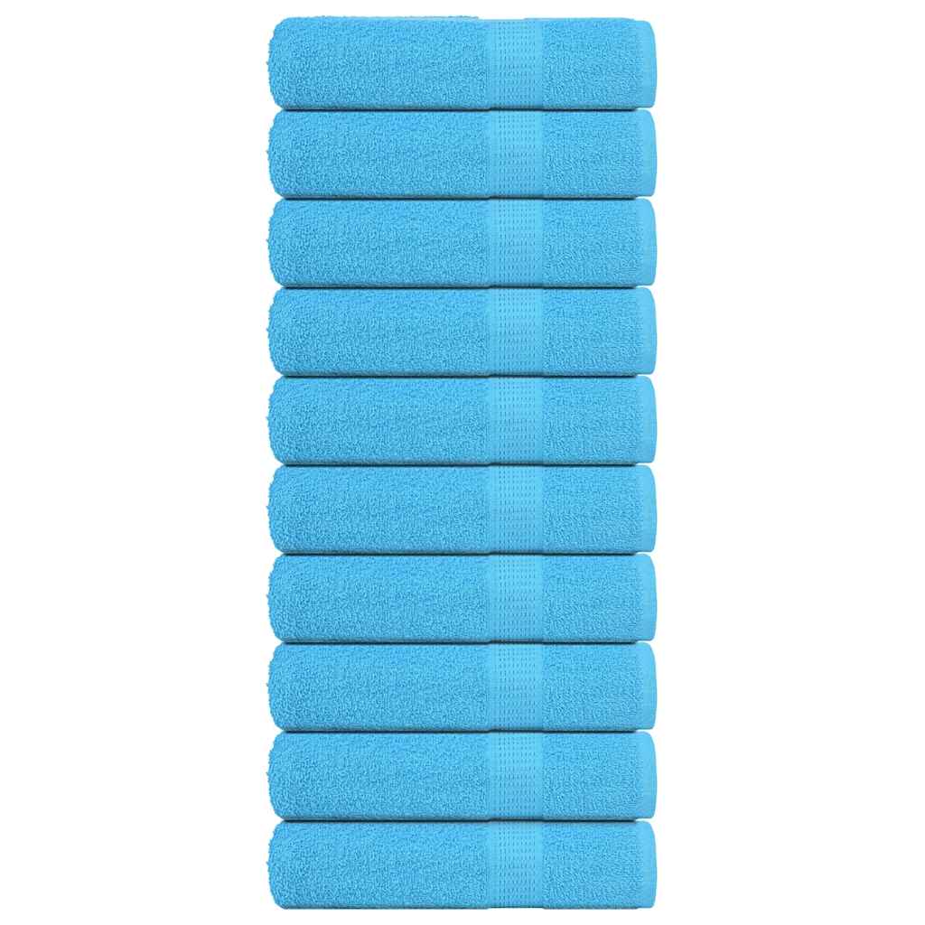 Hand Towels "FROGN" 10 pcs Turquoise 50x100 cm 360 gsm