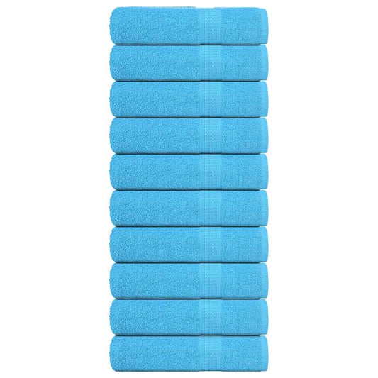 Hand Towels "FROGN" 10 pcs Turquoise 50x100 cm 360 gsm