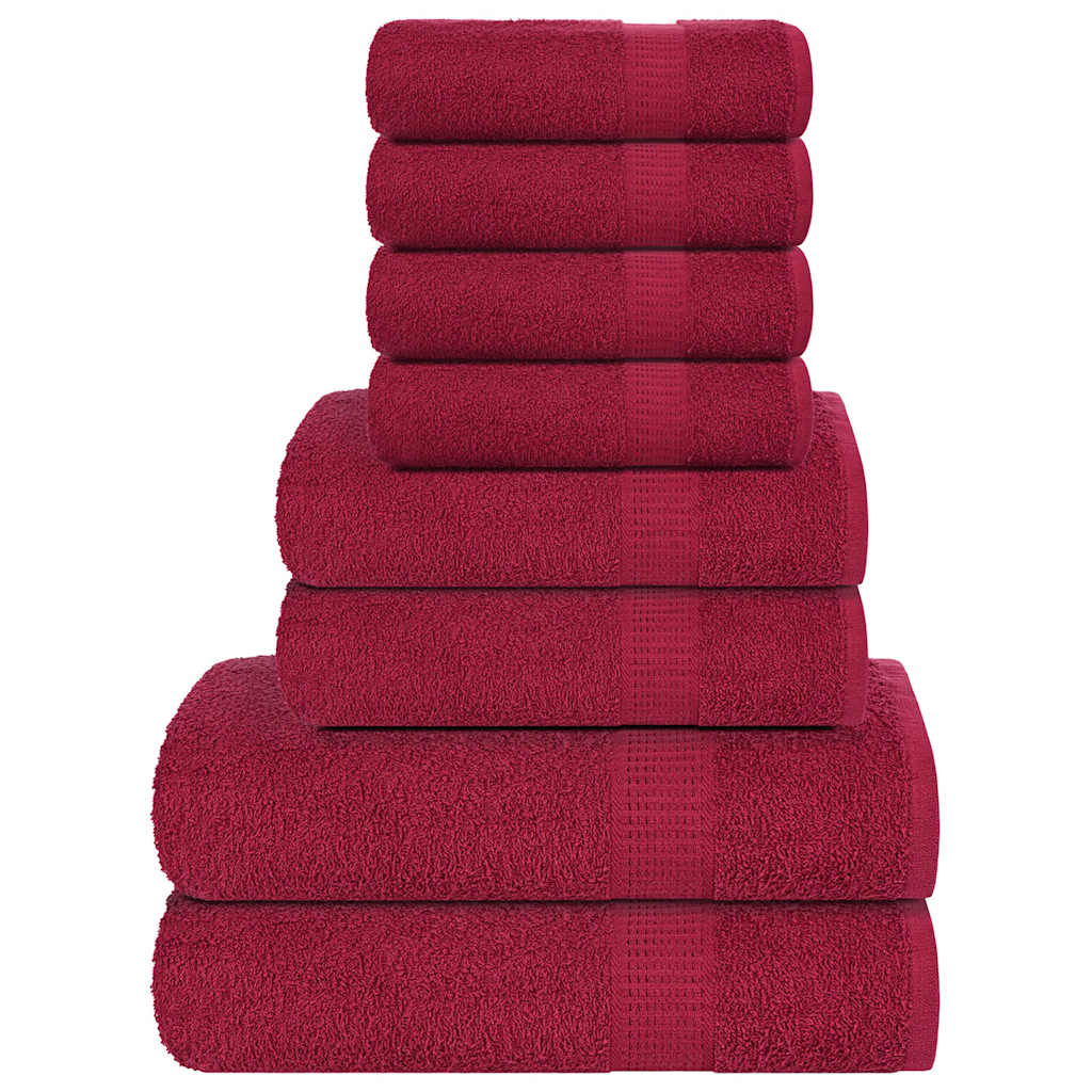 8 Piece Towel Set "FROGN" Bordeaux 360 gsm