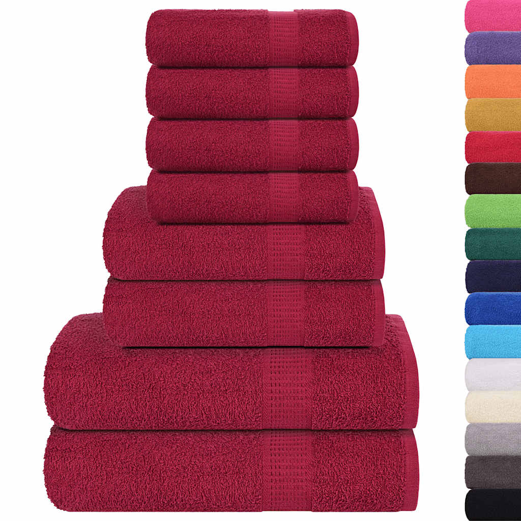 8 Piece Towel Set "FROGN" Bordeaux 360 gsm