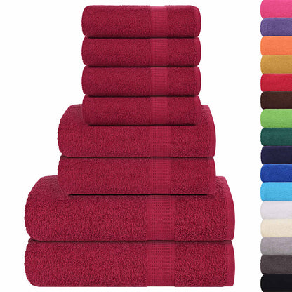 8 Piece Towel Set "FROGN" Bordeaux 360 gsm
