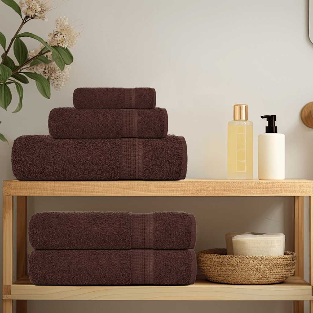 8 Piece Towel Set "FROGN" Brown 360 gsm