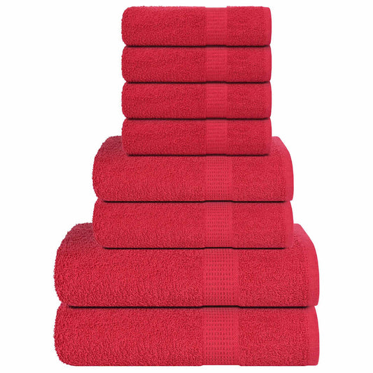 8 Piece Towel Set "FROGN" Red 360 gsm