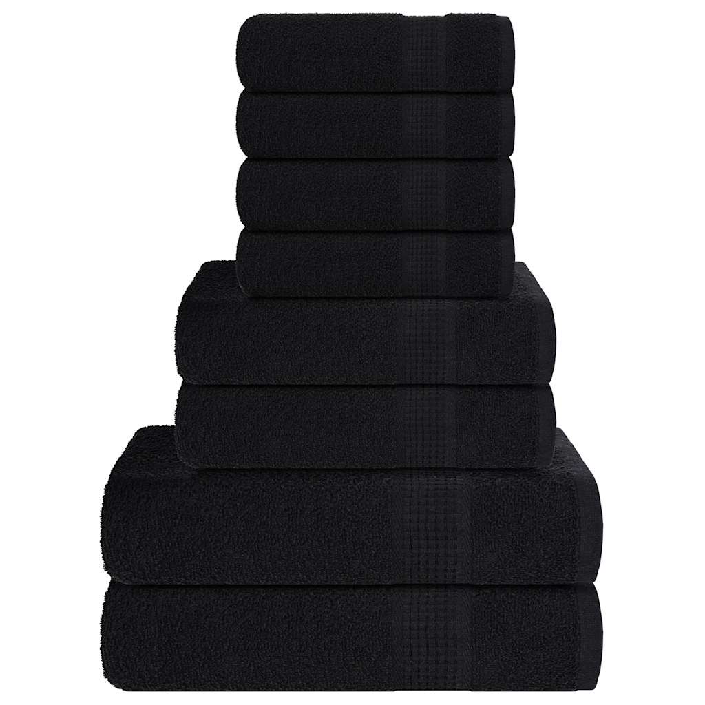 8 Piece Towel Set "FROGN" Black 360 gsm