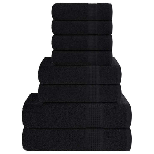 8 Piece Towel Set "FROGN" Black 360 gsm