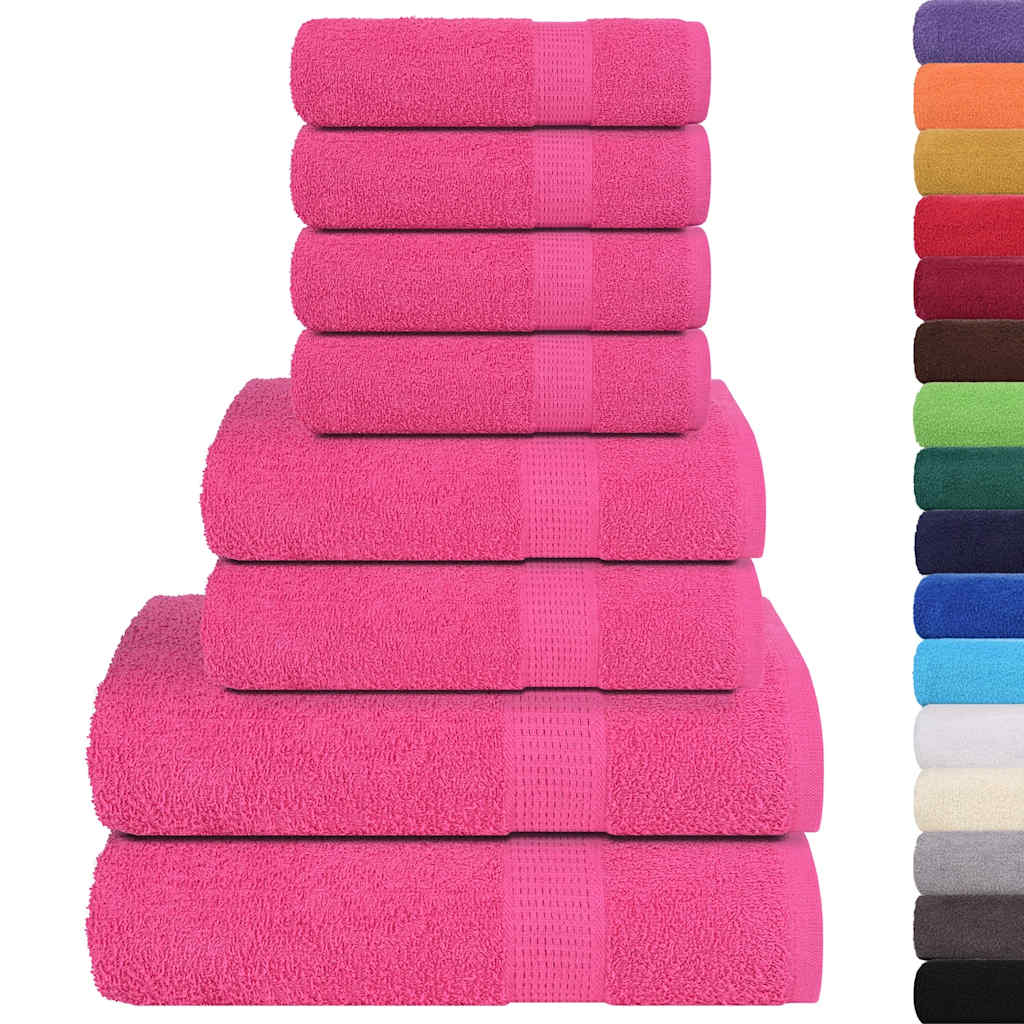8 Piece Towel Set "FROGN" Pink 360 gsm