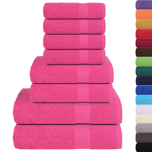 8 Piece Towel Set "FROGN" Pink 360 gsm