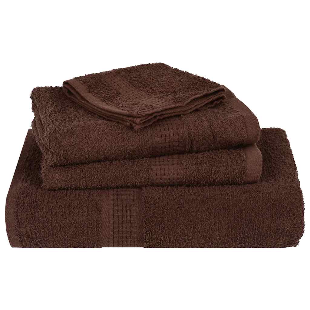 6 Piece Towel Set "FROGN" Brown 360 gsm