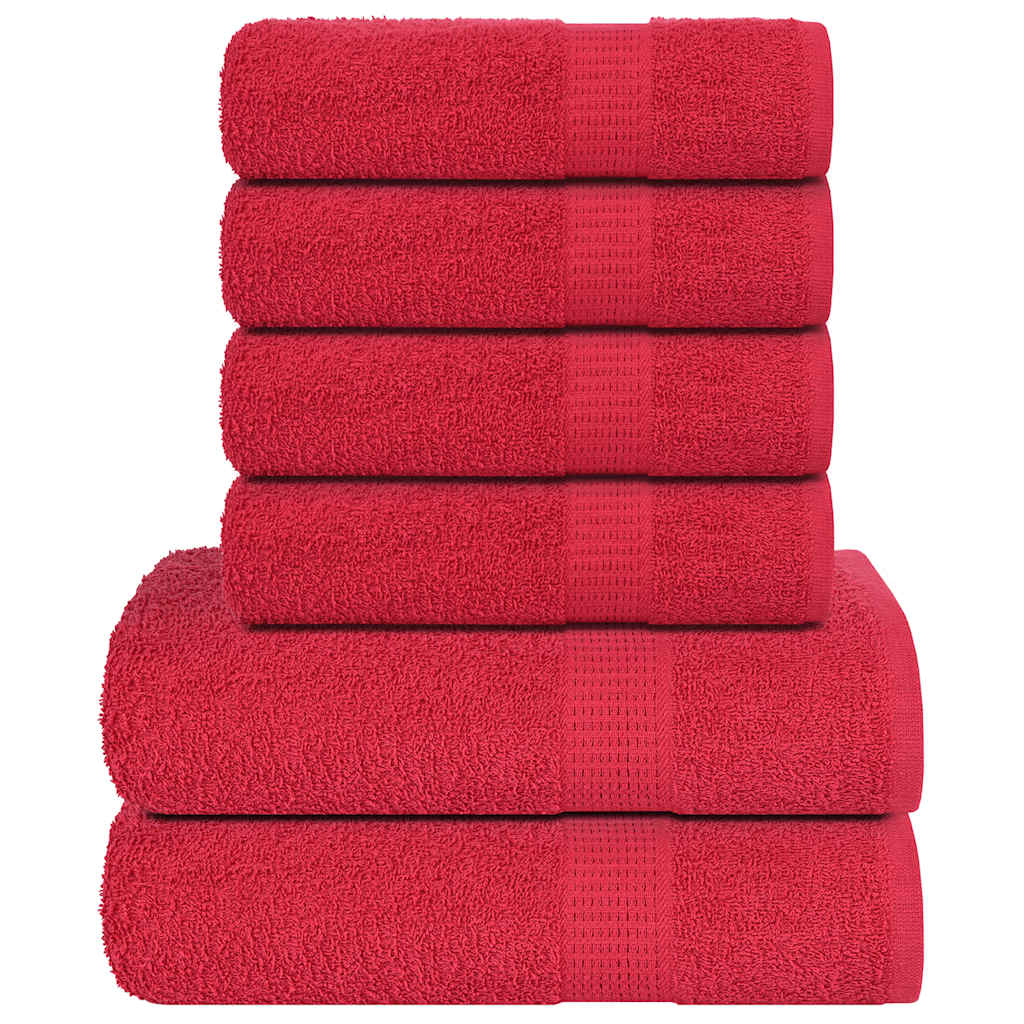 6 Piece Towel Set "FROGN" Red 360 gsm