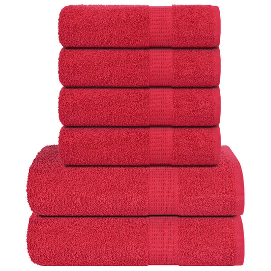 6 Piece Towel Set "FROGN" Red 360 gsm