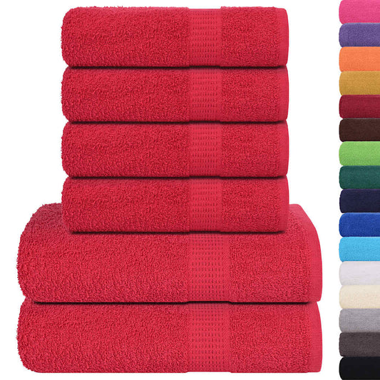 6 Piece Towel Set "FROGN" Red 360 gsm