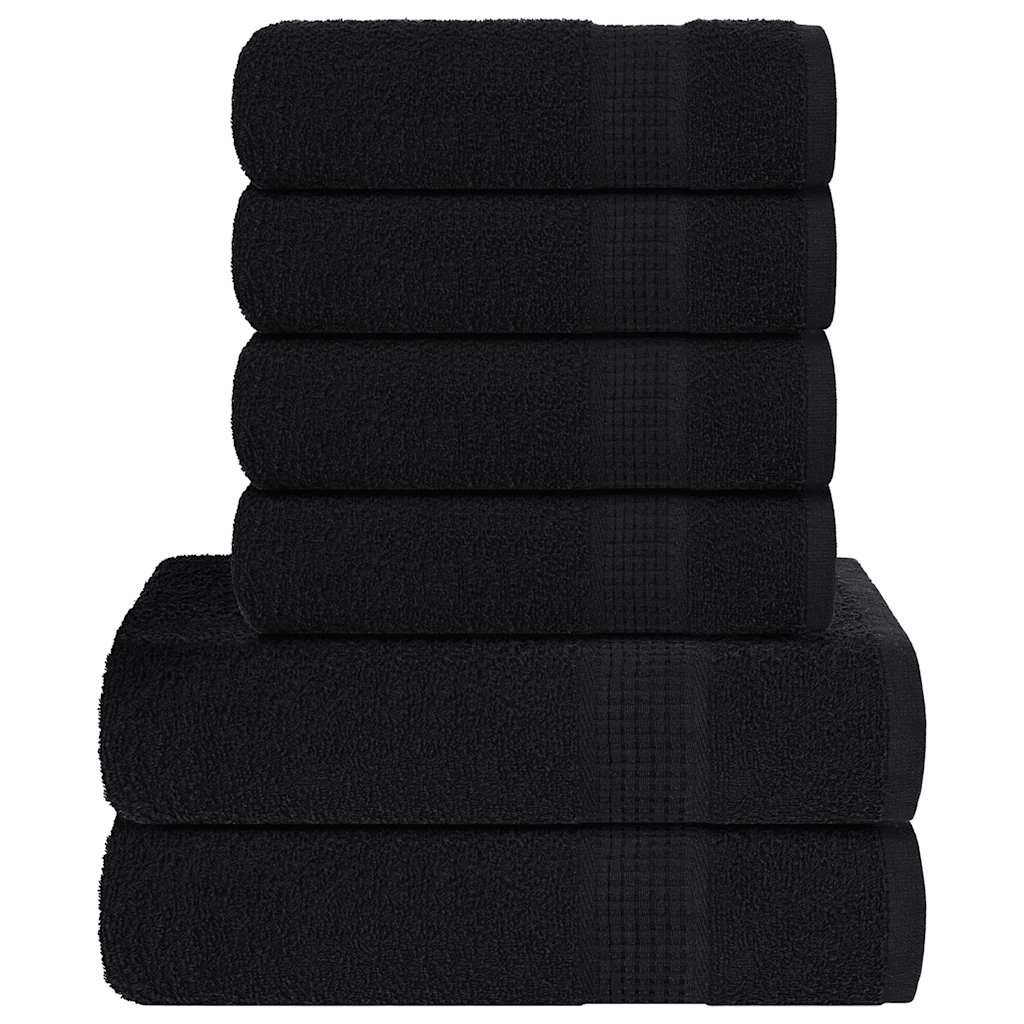 6 Piece Towel Set "FROGN" Black 360 gsm