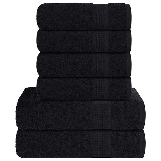 6 Piece Towel Set "FROGN" Black 360 gsm