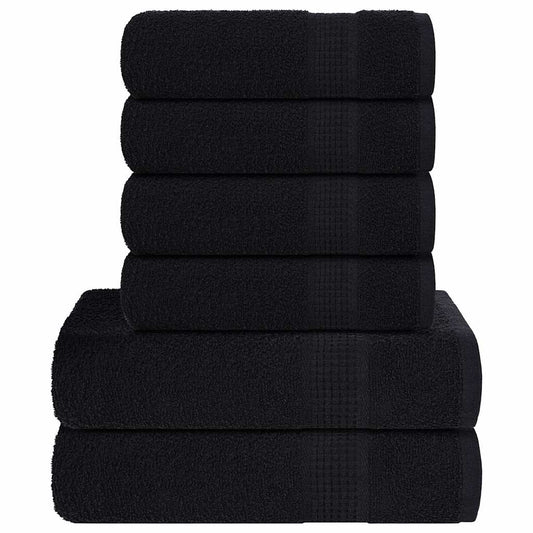 6 Piece Towel Set "FROGN" Black 360 gsm