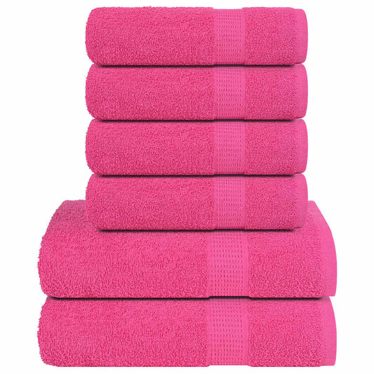 6 Piece Towel Set "FROGN" Pink 360 gsm