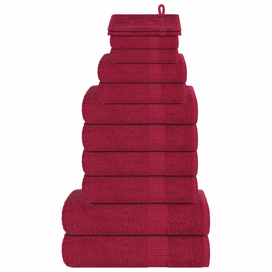 12 Piece Towel Set "FROGN" Bordeaux 360 gsm