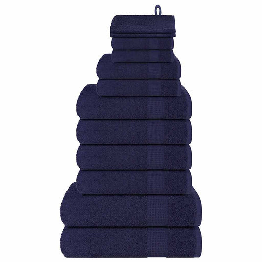 12 Piece Towel Set "FROGN" Navy Blue 360 gsm
