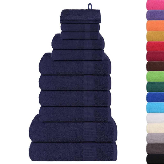 12 Piece Towel Set "FROGN" Navy Blue 360 gsm
