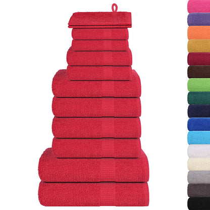 12 Piece Towel Set "FROGN" Red 360 gsm