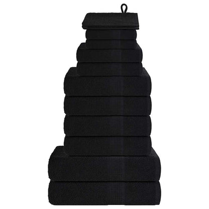 12 Piece Towel Set "FROGN" Black 360 gsm