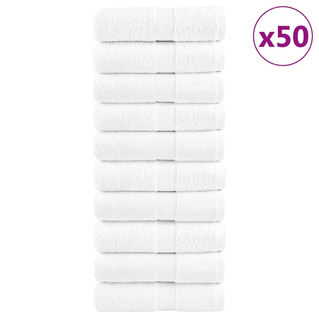 Premium Washcloths "SOLUND" 50 pcs White 15x21 cm 600 gsm