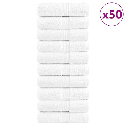 Premium Washcloths "SOLUND" 50 pcs White 15x21 cm 600 gsm