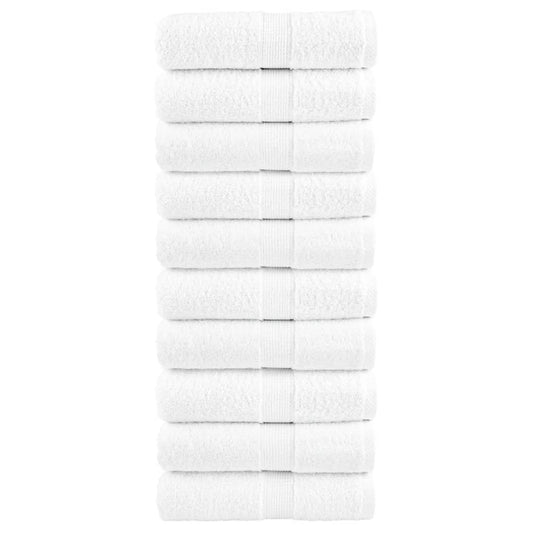 Premium Wash Towels "SOLUND" 10 pcs White 30x30 cm 600 gsm