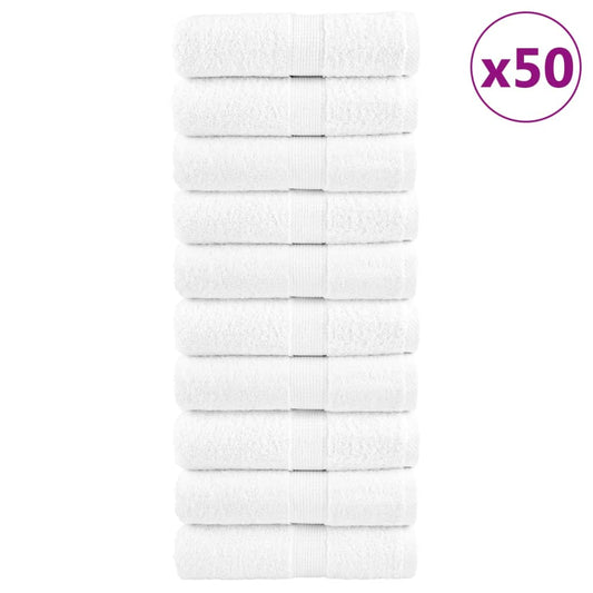 Premium Wash Towels "SOLUND" 50 pcs White 30x30 cm 600 gsm