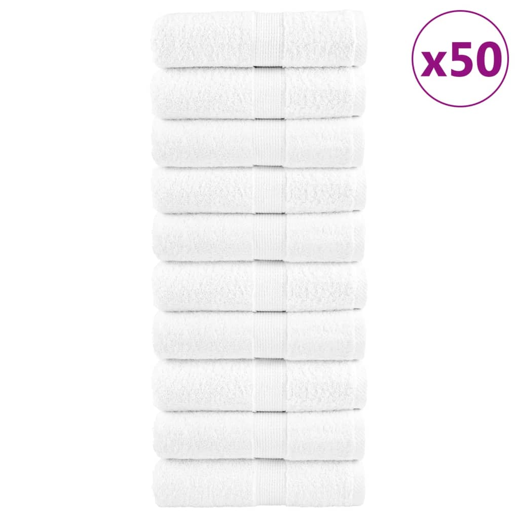 Premium Guest Towels "SOLUND" 50 pcs White 30x50 cm 600 gsm