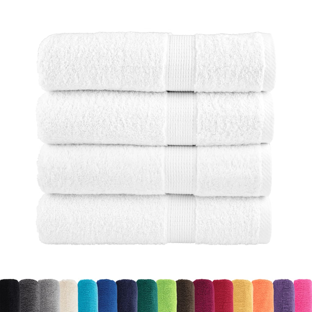 Premium Hand Towels "SOLUND" 4 pcs White 50x100 cm 600 gsm