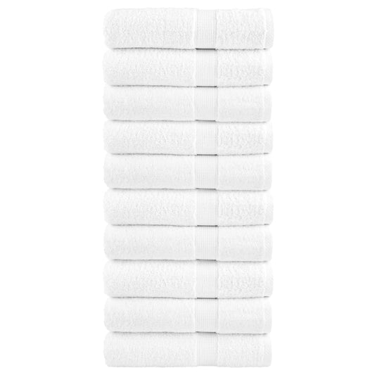 Premium Hand Towels "SOLUND" 10 pcs White 50x100 cm 600 gsm