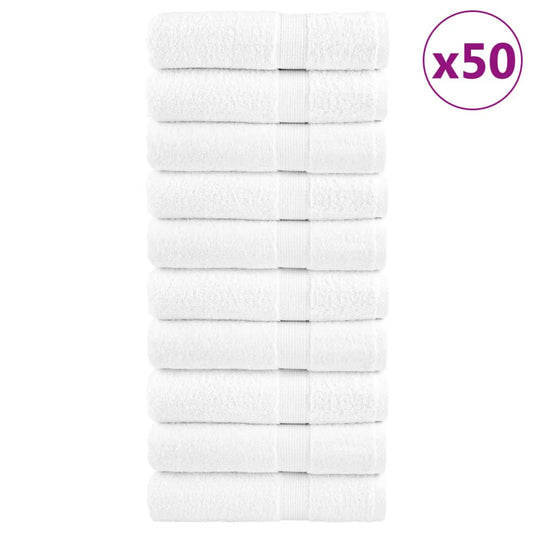 Premium Hand Towels "SOLUND" 50 pcs White 50x100 cm 600 gsm