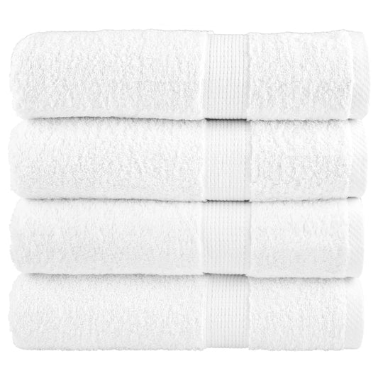 Premium Bath Towels "SOLUND" 4 pcs White 100x150 cm 600 gsm