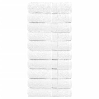 Premium Bath Towels "SOLUND" 10 pcs White 100x150 cm 600 gsm