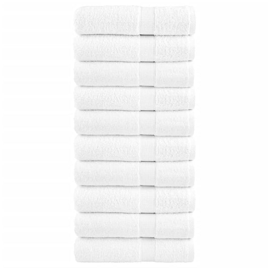 Premium Bath Towels "SOLUND" 10 pcs White 100x150 cm 600 gsm