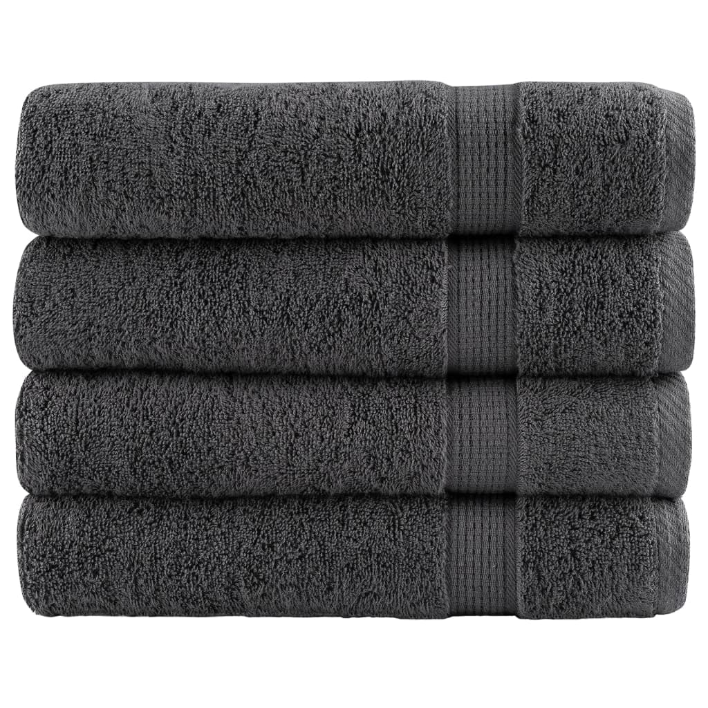Premium Hand Towels "SOLUND" 4 pcs Anthracite 50x100 cm 600 gsm