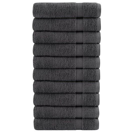 Premium Hand Towels "SOLUND" 10 pcs Anthracite 50x100 cm 600 gsm