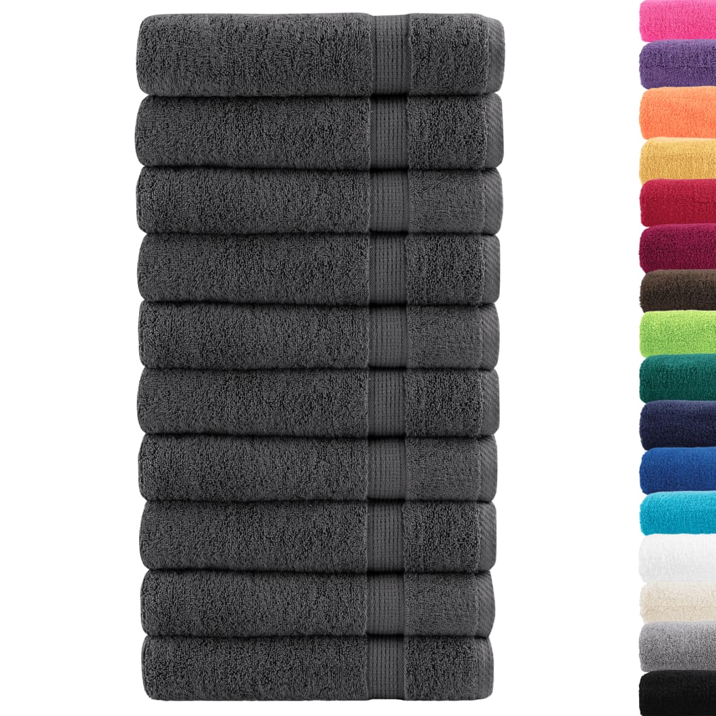 Premium Shower Towels "SOLUND" 10 pcs Anthracite 70x140 cm 600 gsm