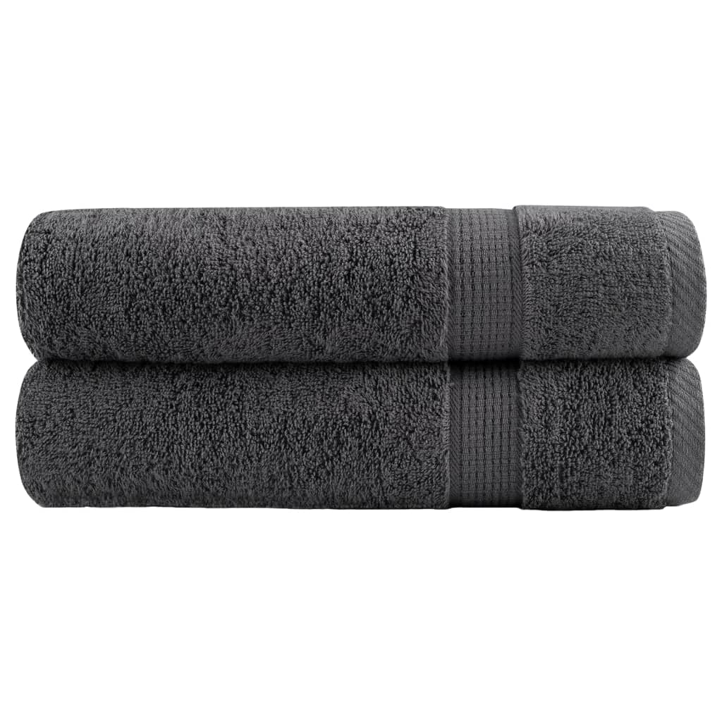 Premium Bath Towels "SOLUND" 2 pcs Anthracite 100x150 cm 600 gsm