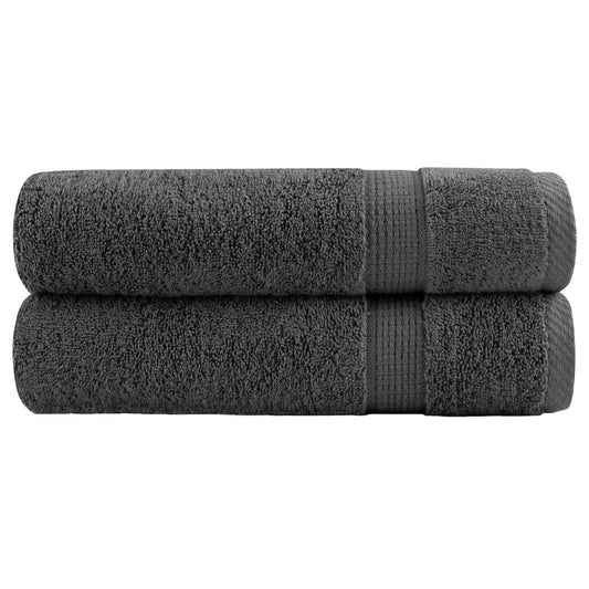 Premium Bath Towels "SOLUND" 2 pcs Anthracite 100x150 cm 600 gsm