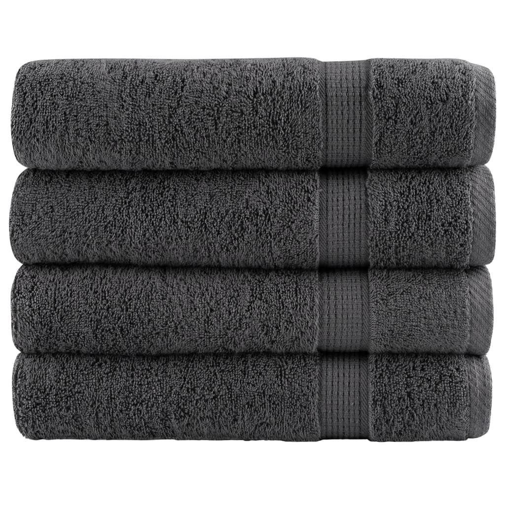 Premium Bath Towels "SOLUND" 4 pcs Anthracite 100x150 cm 600 gsm