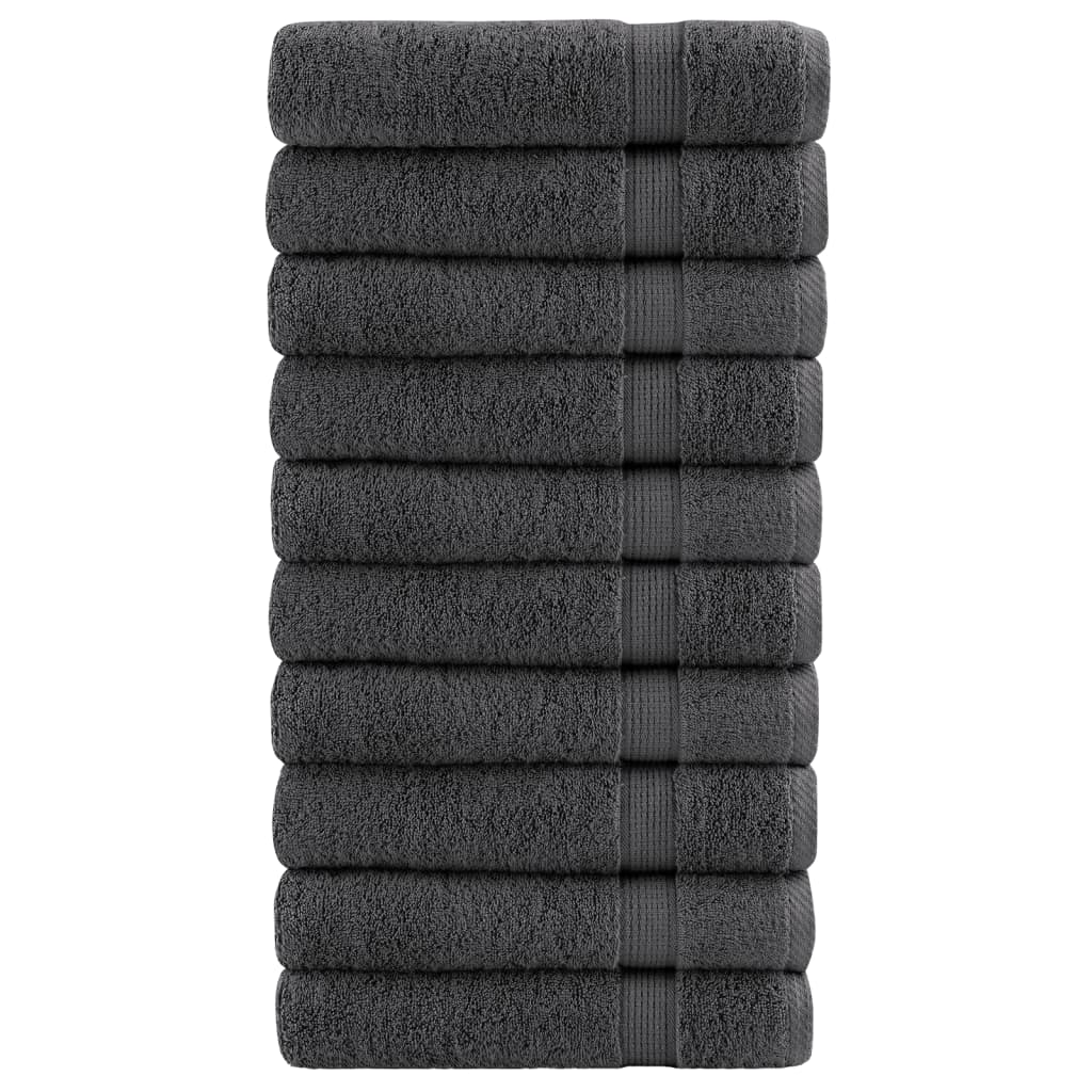 Premium Bath Towels "SOLUND" 10 pcs Anthracite 100x150 cm 600 gsm