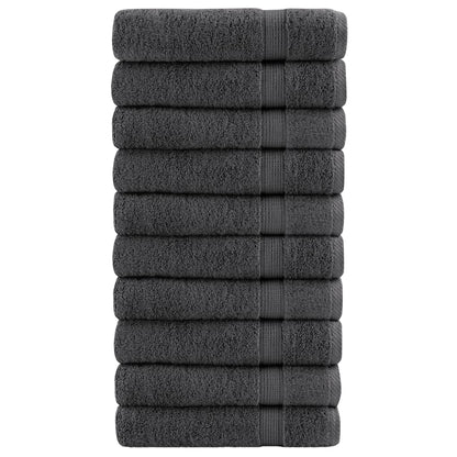 Premium Bath Towels "SOLUND" 10 pcs Anthracite 100x150 cm 600 gsm