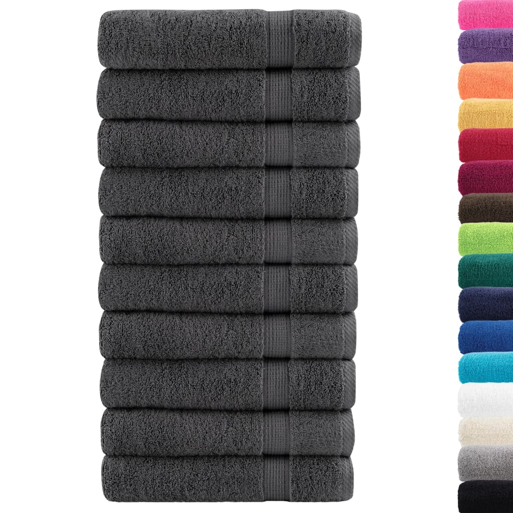 Premium Bath Towels "SOLUND" 10 pcs Anthracite 100x150 cm 600 gsm