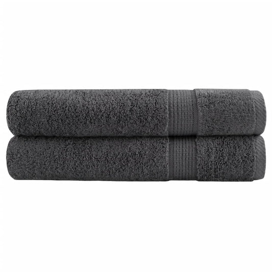 Premium Sauna Towels "SOLUND" 2 pcs Anthracite 80x200 cm 600 gsm