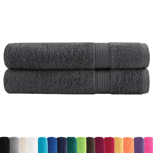 Premium Sauna Towels "SOLUND" 2 pcs Anthracite 80x200 cm 600 gsm