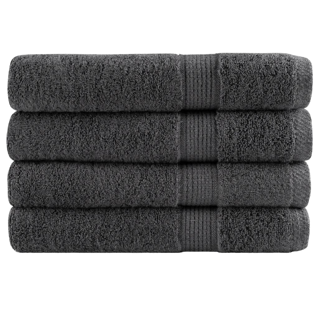 Premium Sauna Towels "SOLUND" 4 pcs Anthracite 80x200 cm 600 gsm